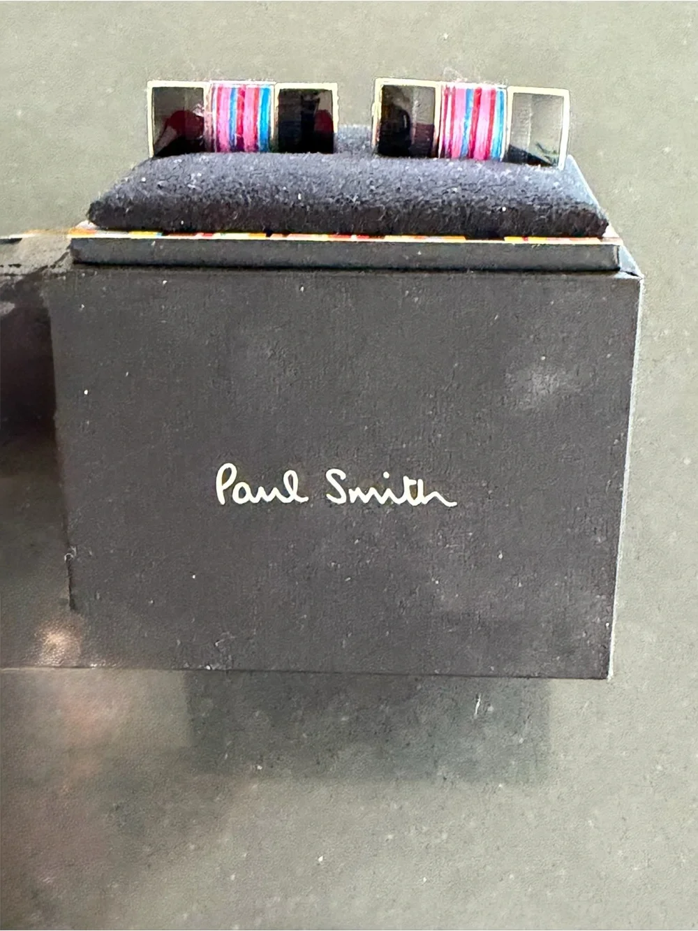 Paul Smith Multicolor Striped Enamel Cufflinks